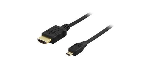 DELTACO HDMI-1023 HDMI-kabel HDMI High Speed with Ethernet Sort