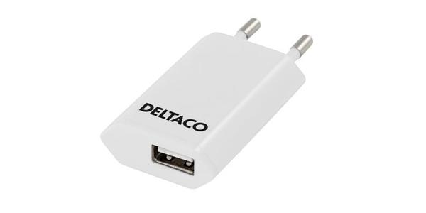 DELTACO USB-AC07 Strømadapter fra 230V til 5V