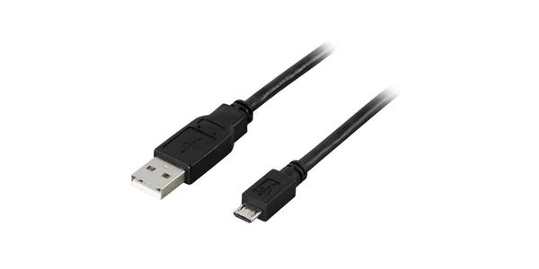 DELTACO USB-301S USB-kabel 2.0 Type A han 5 pin 1m
