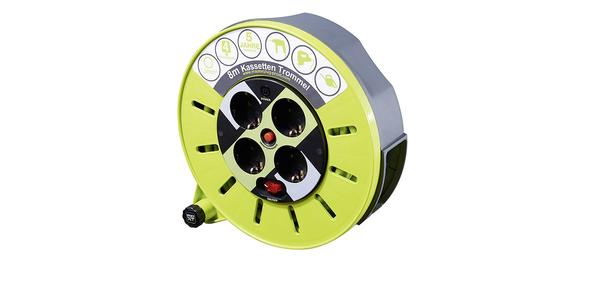 Kabeltromle 8m 4x Schuko med tænd/sluk kontakt 3000w 51266