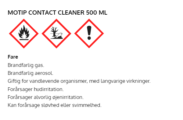 Motip Kontakt rens spraydåse på 500ml. 090505