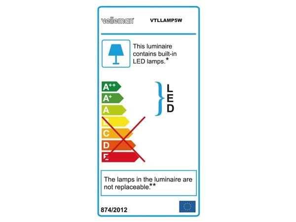 Velleman Luplampe med LED lys 5W (3+12 dioptri) - VTLLAMP5WN - 59119