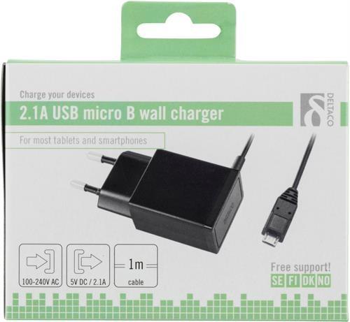DELTACO Micro USB Lader til Mobil / Tablet - USB-AC75
