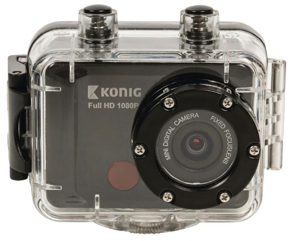 König Full HD action-kamera 1080p vandtæt hus sort