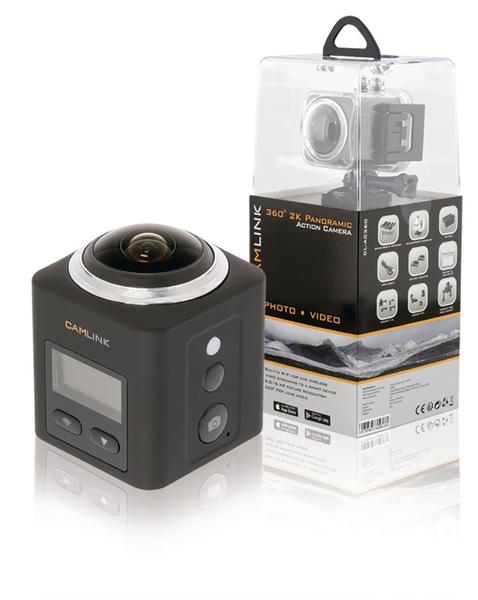 Full Hd Action Camera 360 ° 2K Wi-Fi / Microphone Sort CL-AC360