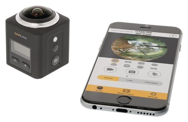 Full Hd Action Camera 360 ° 2K Wi-Fi / Microphone Sort CL-AC360