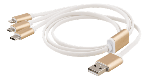 EPZI Multi ladekabel USB-C Lightning Micro USB USB-A Hvid 1m USB-MULTI10