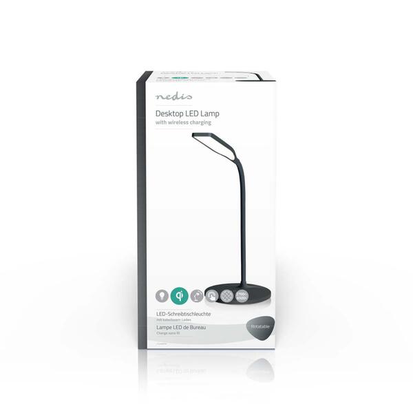 LED-bordlampe med Trådløs Qi oplader i Sort  - LTLGQ3M2BK