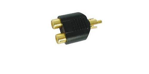 Guld Adapter RCA phono stik til DUAL RCA phono CAA39