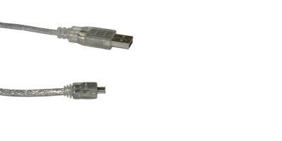 USB Kabel USB A til USB-mini transparent 1.5m 109248