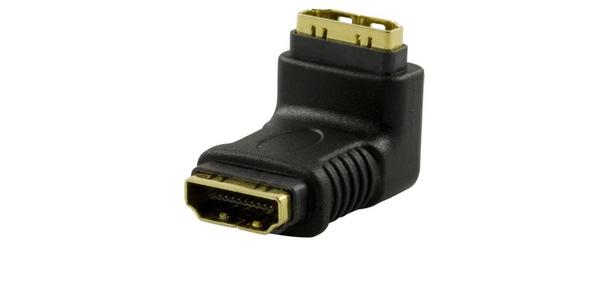 HDMI-adapter HDMI-14, 19-pin hun til hun, vinklet