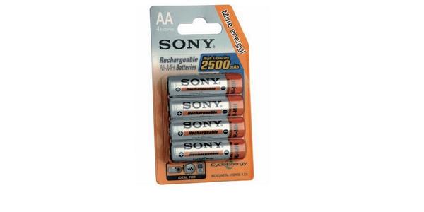 Sony NHAAB4E Rechargeable AA NiMH Batteries 4x 2500mAh